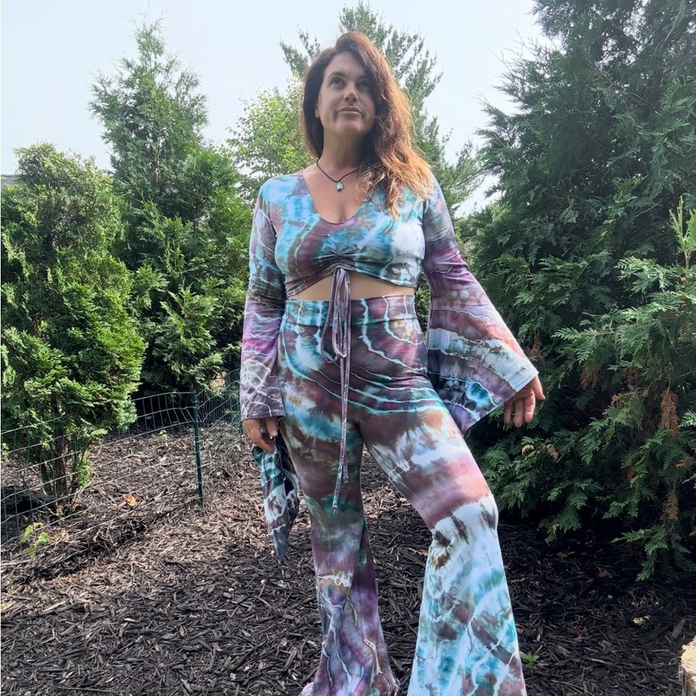 Tie-Dye Bell Sleeve two piece set